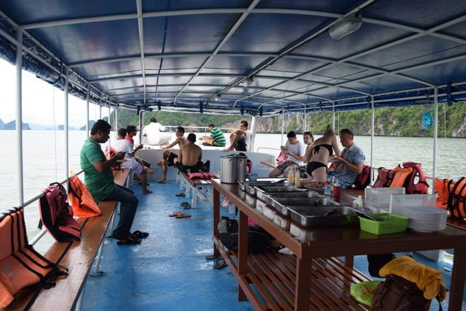Phang Nga Bay by Big boat with Sunset and Seafood dinner